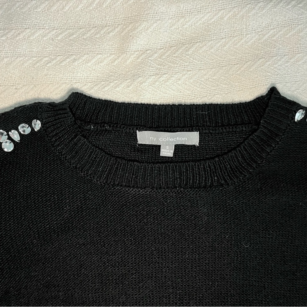 NY Collection Rhinestone Sweater Sz S - Picture 5 of 6